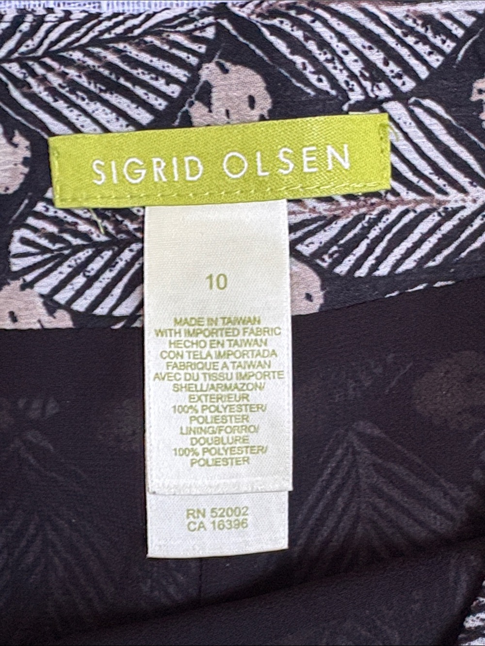 Sigrid Olsen black and white leaf print midi skirt. - Picture 7 of 13